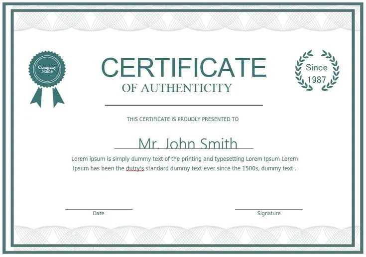 Certificate 1
